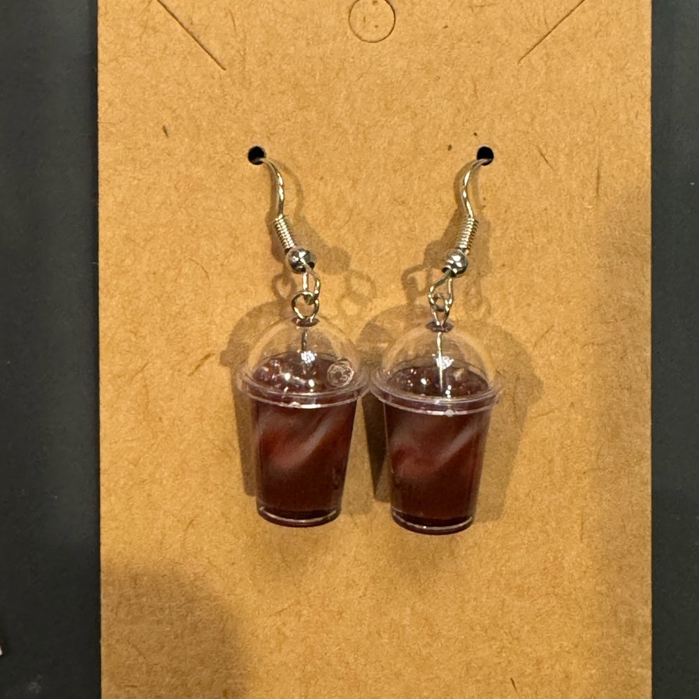 Iced coffee earrings
